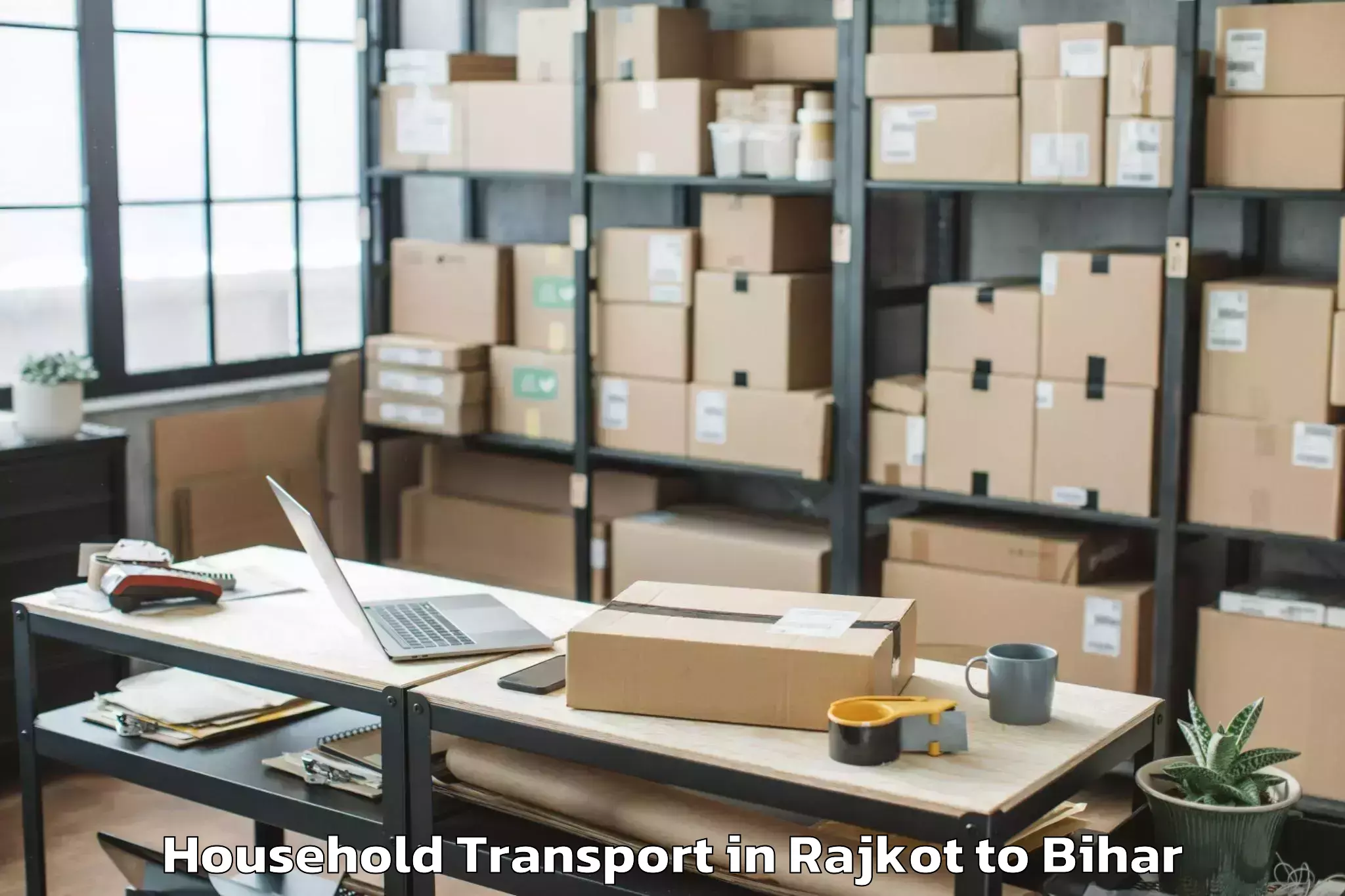 Book Rajkot to Pranpur Household Transport Online